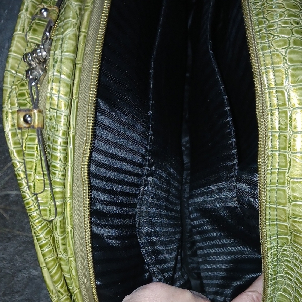 Franklin Covey Green Rolling Laptop Bag with Wheels Alligator Print - Picture 4 of 13